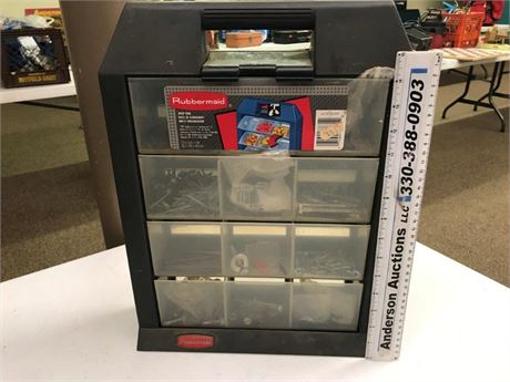 Rubbermaid Drop Bins & Content