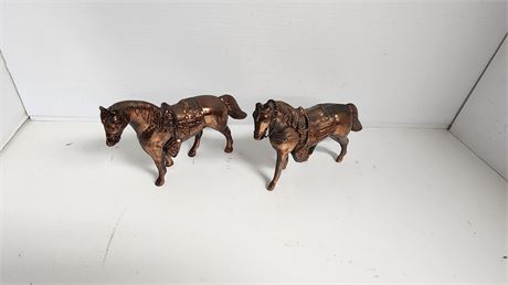 2 Metal Horse Statues