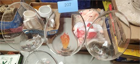 Lot of glass candle holder