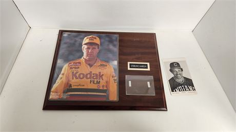 Sterling Marlin Plaque & Cleveland Indians Player Picture