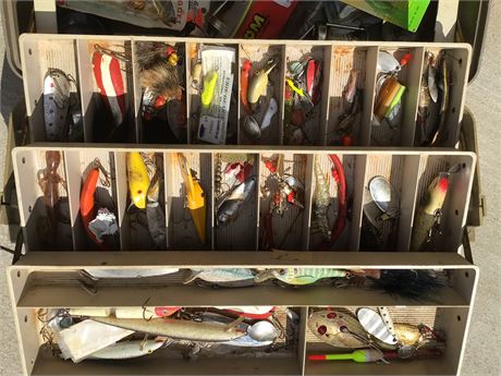 Fishing Tackle Box with Collectable items inside