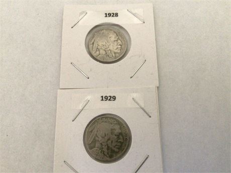 1928 & 1929 Buffalo Nickels