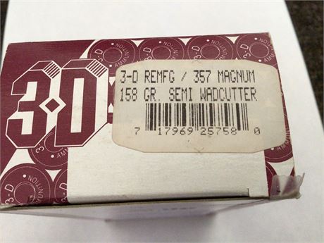 3-D    —. 357 Magnum Ammunition 38 Rounds