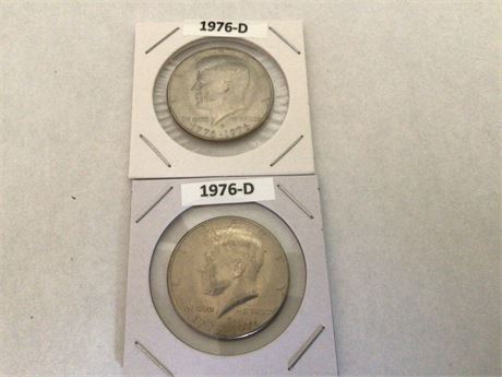 2 - 1976 Bicentennial 1/2 Dollar Coins