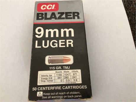 Blazer 9 MM Ammunition 45 Rounds