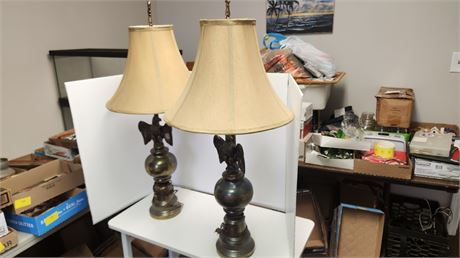 2 Vintage Eagle Lamps