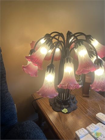 Glass Hand Painted Glass Lily Lamp