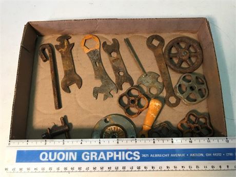 Flat of Vintage Knobs & Tools