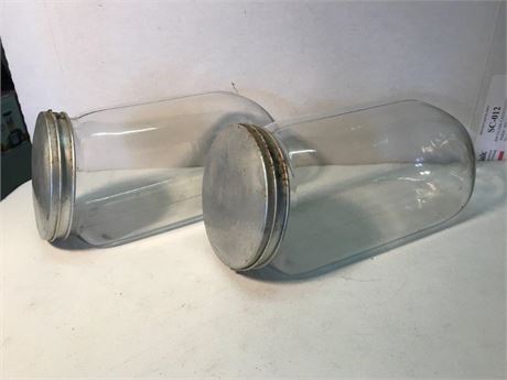 2 Glass Canisters