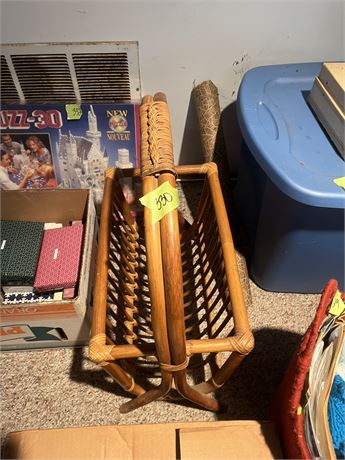 Vintage Basket Magazine Rack