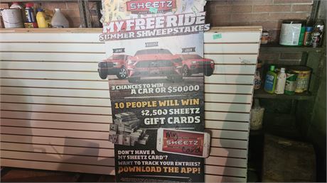 Sheets Gas Station  Advertisement Cardboard Stand Up