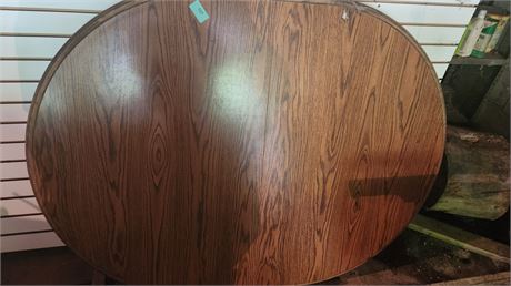 Vintage Wood Table & Leaf. Has Some Damage To Top. Will Need Repaired