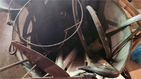 Metal Barrel With Scrap Metal
