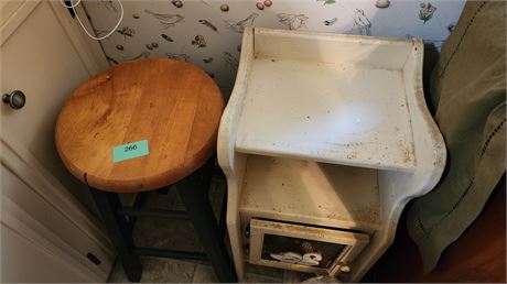 2 stools and shelf