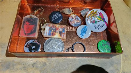 Vintage Band Button & Miscellaneous Items
