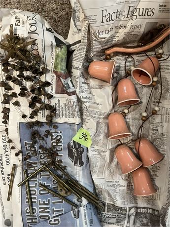 Hanging Decor, Shells and Chimes, Peach Bells