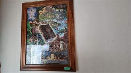 Wood Framed Religious Puzzle Picture