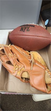 Baseball glove and Football