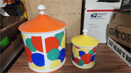2 Unique Ceramic Storage Containers
