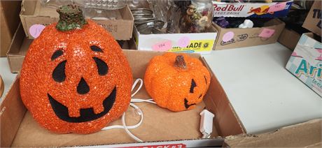 2 Halloween Light Up Pumpkins