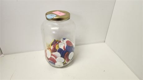 Glass Jar With Poker Chips