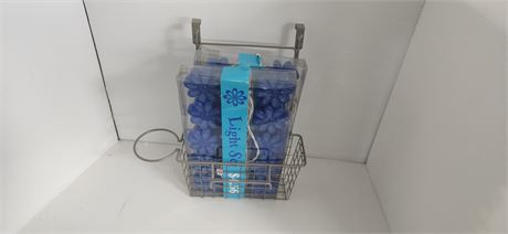Metal Basket & 2 sets Of Flower Lights