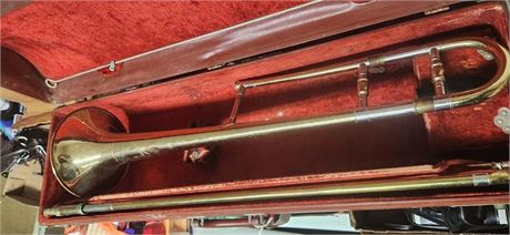 Vintage Trombone With Case