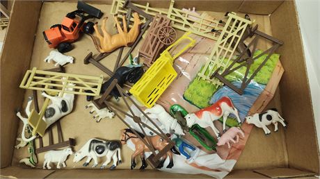 Lot Of Farm Animals & Miscellaneous Toys