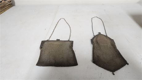 2 Vintage Silver Color Purses