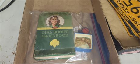 Girl scout handbook and secret squadron badges