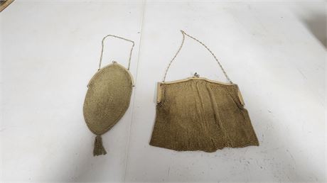 2 Vintage Gold Color Purses