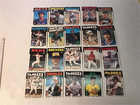 20 1986 Topps Baseball Cards (#1)