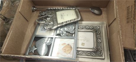 Metal Picture Frames & Metal Spoon