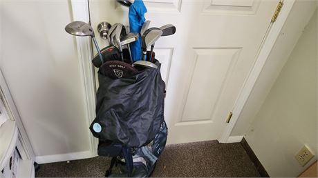 Lot Of Golf Clubs & Golf Bag