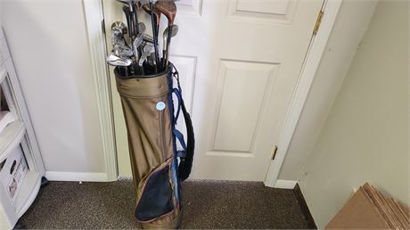 Lot Of Golf Clubs & Golf Bag