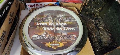 Harley Davidson clock. WORKS