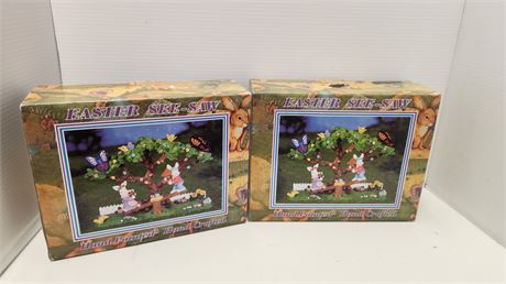 Easter Bunny See Saw Statue