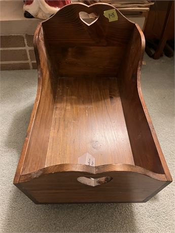 Vintage Wood Baby Cradle