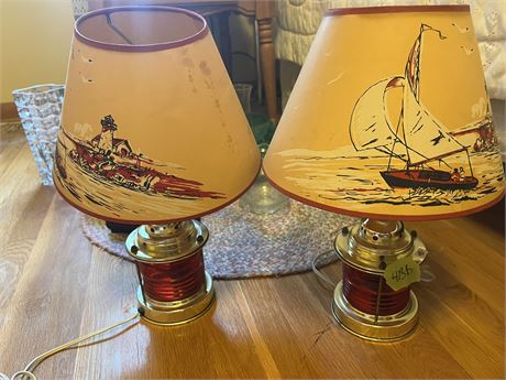 Vintage Nautical Sailing Lamp Set, Set of 2