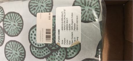 Multi Green Duvet Cover Queen