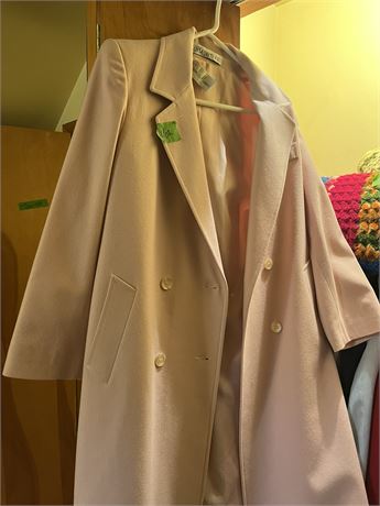 Vintage Light Pink Women's Wool Coat and Grey Blue Wool Coat
