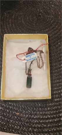 Garnets and tormaline sterling necklace