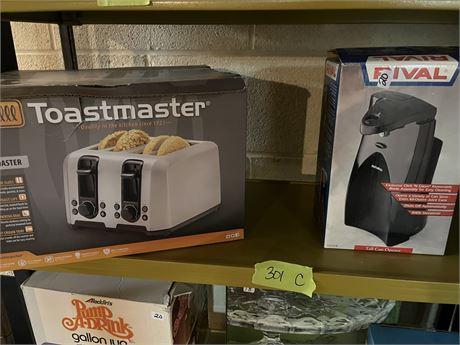 Shelf Lot, Toaster, Can Opener