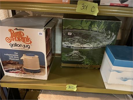 Shelf Lot, Gallon Jug, Serving Dish