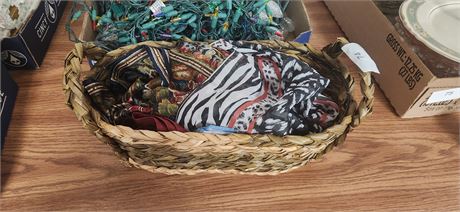 Basket Of Various Scarves