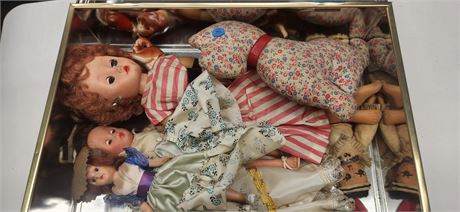 Vintage Toys & Dolls & Framed Picture