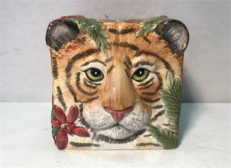 Fitz & Floyd Tiger Tissue Box Cover
