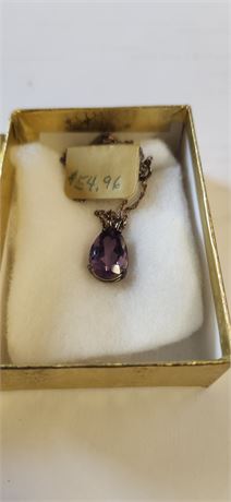 Pear shaped amethyst necklace