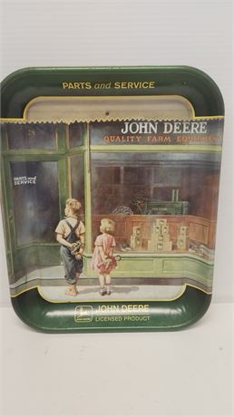 John Deere Metal Tray. There is Glue on the back of tray