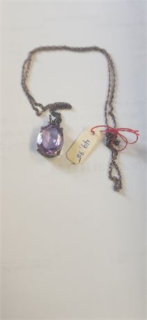 oval amethyst necklace